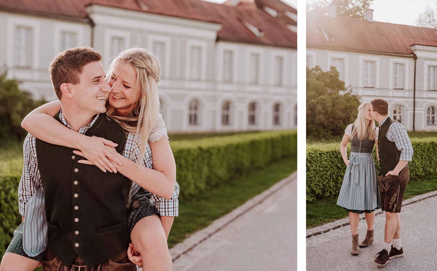 Engagementshoot in München, Paarfotos in der Abendsonne, Pärchenbilder von Jung und Wild design