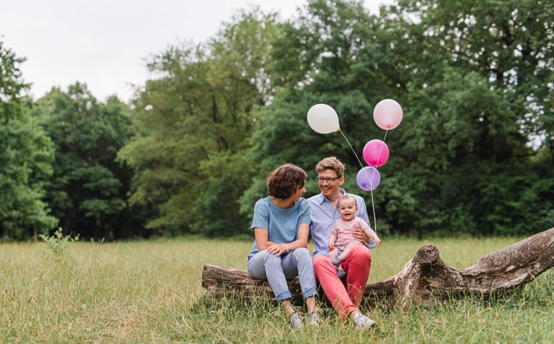 Kinderfotografie München, Familienfotos mit Baby, Hirschgarten