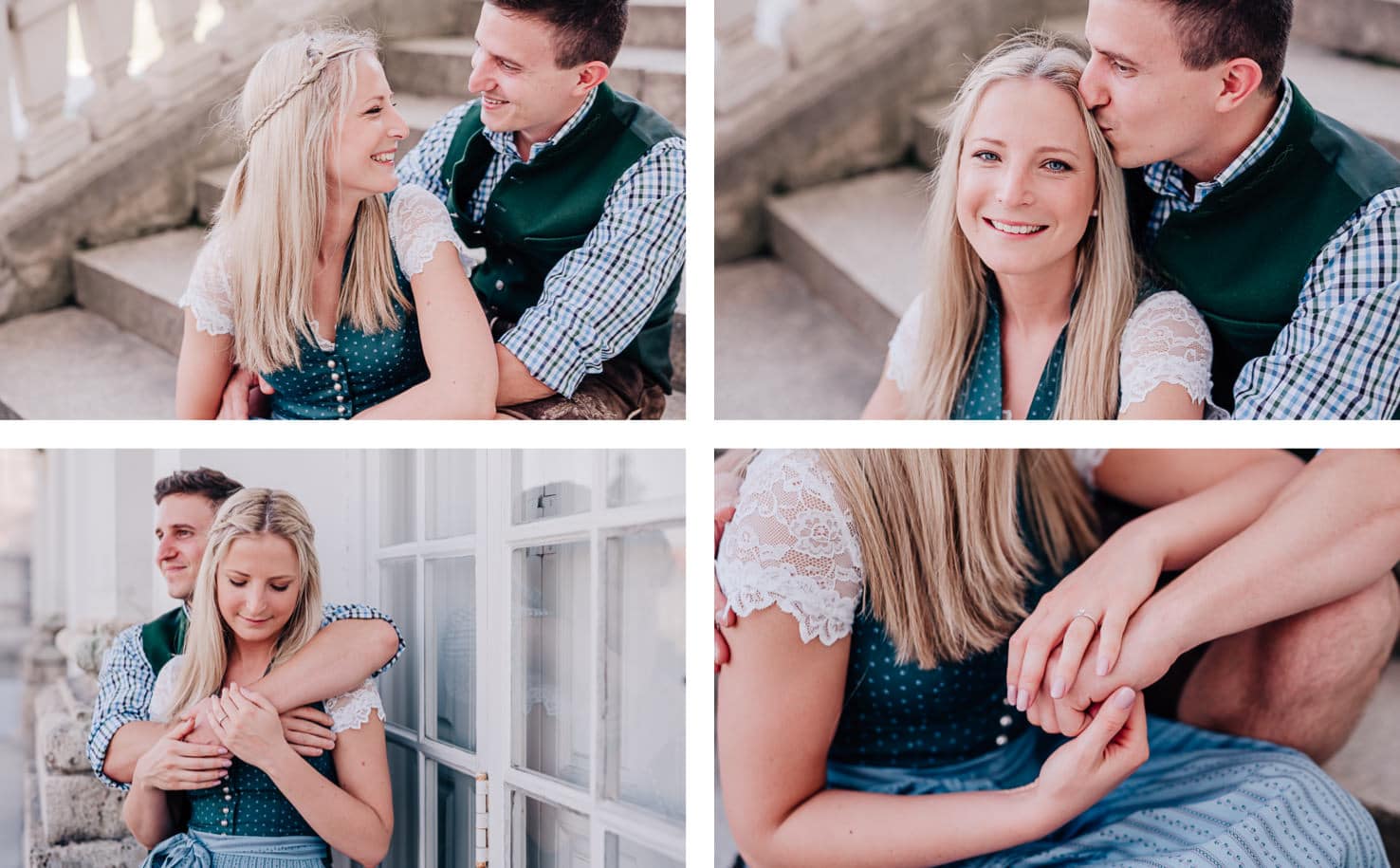 Engagementshoot in München, Paarfotos in der Abendsonne, Pärchenbilder von Jung und Wild design