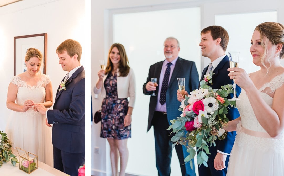 Standesamthochzeit im Pöcking, heller Saal, Herbsthochzeit von Jung und Wild design, Heiraten im LaVilla