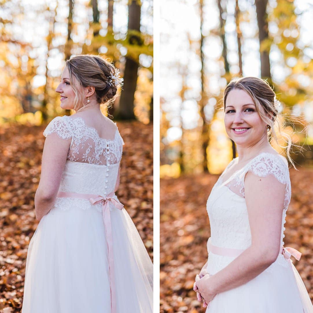 Hochzeitsportraits am Starnberger See im LaVilla im Garten, Weddingshoot mit Sonne im Herbst, Jung und Wild design, Starnberger See