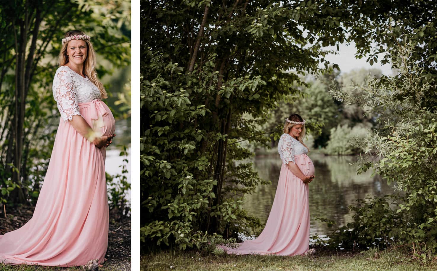 Schwangerschaftsoutfits für dein Babybauchshooting - Langes Kleid mit Spitze - Mica Zeitz Fotografie, München, Pfaffenhofen, Regensburg, Ingolstadt