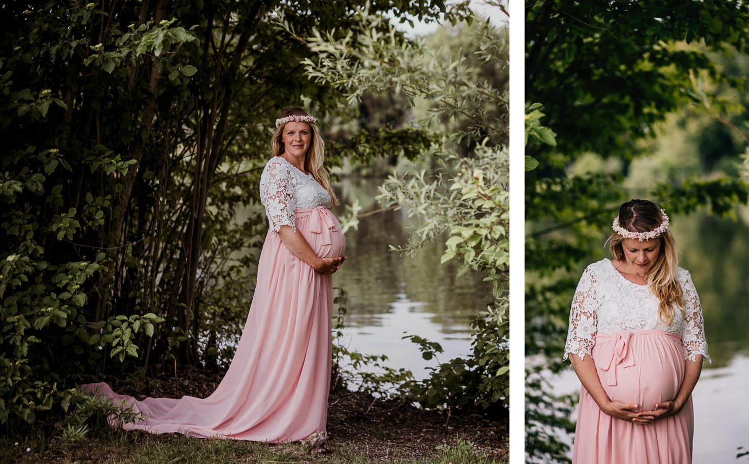 Schwangerschaftsoutfits für dein Babybauchshooting - Langes Kleid mit Spitze - Mica Zeitz Fotografie, München, Pfaffenhofen, Regensburg, Ingolstadt