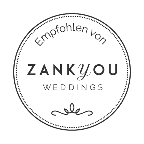 Das ist ein Logo von "Zankyou Weddings", einer Empfehlung oder Zertifizierung für Hochzeitsdienstleistungen.