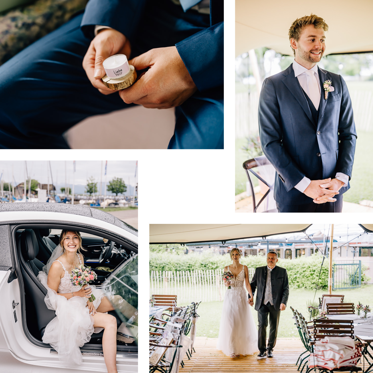 Erleben Sie die emotionalen Momente eines einzigartigen Hochzeitstags, festgehalten von Fotografin Mica Zeitz, die das wunderschöne Brautpaar und ihre besonderen Augenblicke im malerischen Ambiente perfekt einfängt. Von dem Augenblick, in dem der Bräutigam den Ring hält, bis zum feierlichen Einzug der Braut, spiegelt jedes Bild die Liebe und Freude des festlichen Anlasses wider.