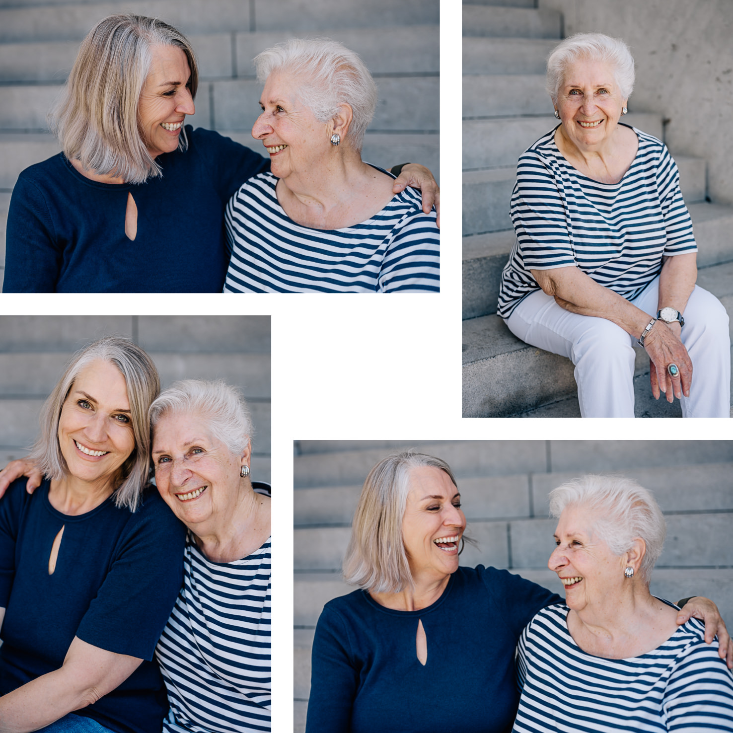Die einfühlsamen Portraits von Mica Zeitz zeigen die herzliche Verbindung zwischen einer Großmutter und ihrer Enkelin, festgehalten in einem natürlichen Setting. Die Bilder strahlen Freude und Nähe aus, ideal für Blogbeiträge über Familienbindung und generationsübergreifende Beziehungen.